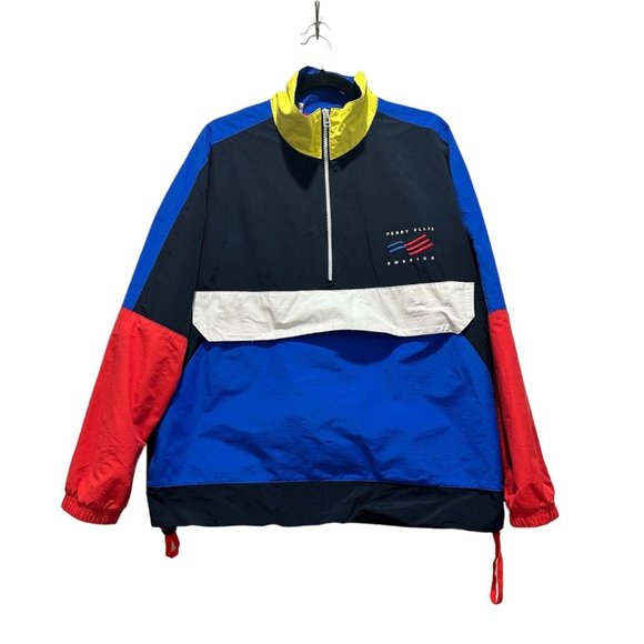 Perry Ellis Colorblock Jacket - Red, Blue, Yellow - Picture 2 of 8